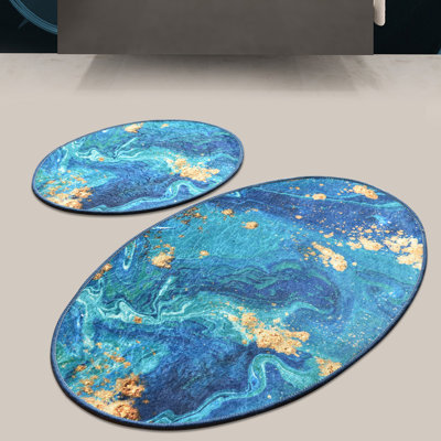 Antibacterial Bathmat Set (2 Pieces), 100% Polyester, 19.7 x 23.6 inches & 23.6 x 39.4 inches | Non-Slip Underside, Pile Height: 0.4 inches | Machine Washable, Soft and Durable, Ideal for Bathroom Safety & Comfort