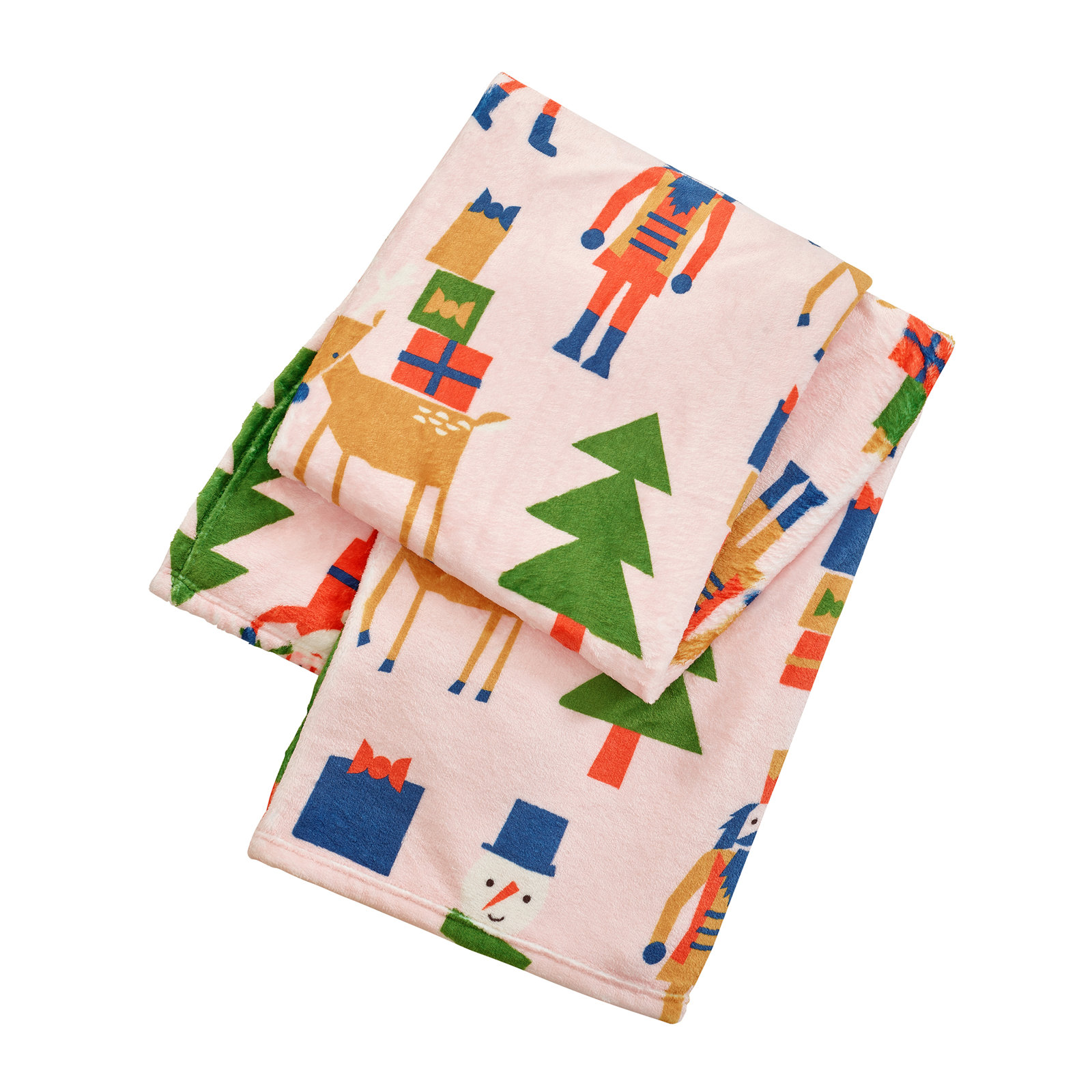 Holiday Characters Printed Plush Throw Blanket