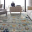 Tapis noué à la main à motif de pétales bruns-1897795751