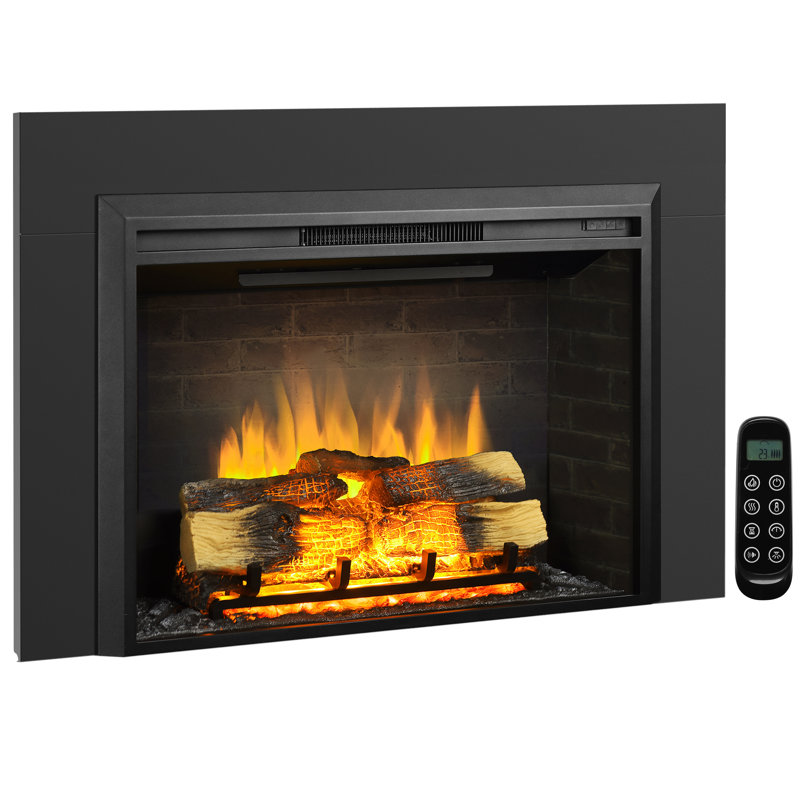 Strouth 47.7'' W Black Electric Fireplace Insert with 4500 BTU