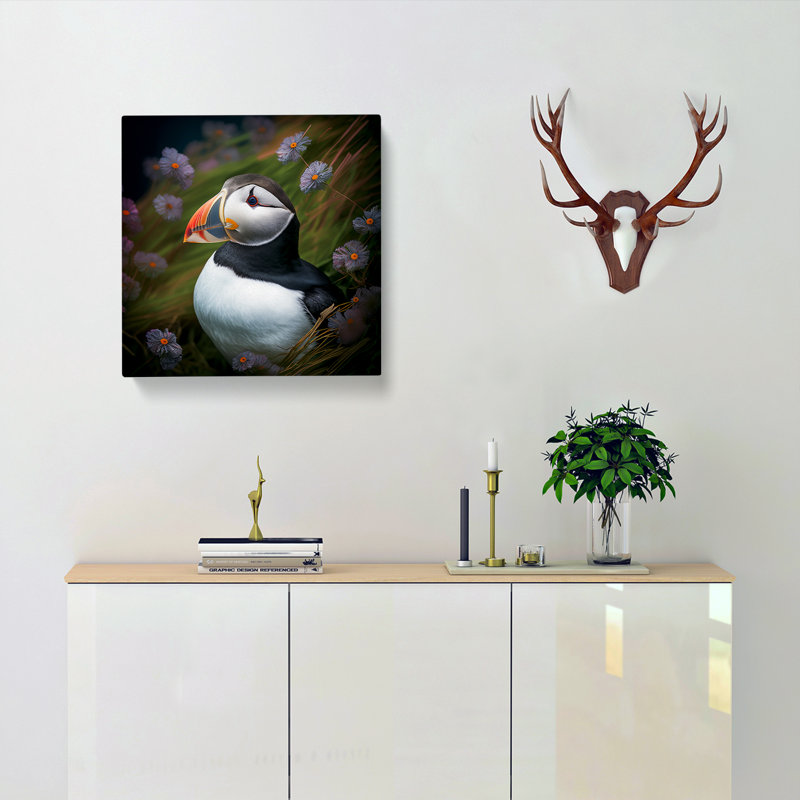 Puffin Photograph - Wrapped Canvas, 35cm H x 35cm W x 3cm D