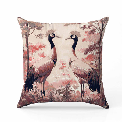 Coussin en faux suède Autumnal Cranes