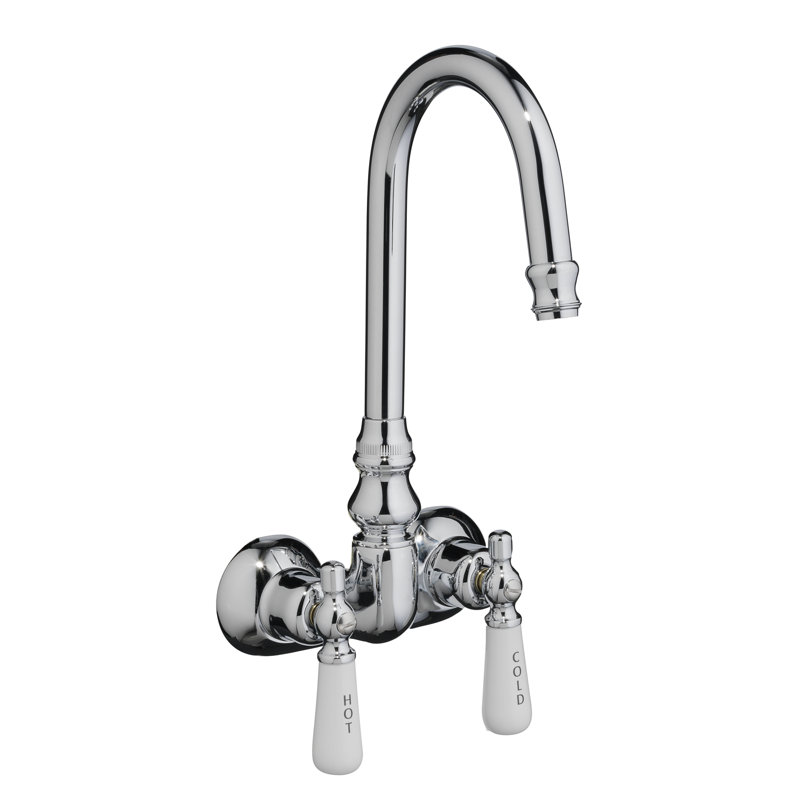 2 Handle Bathroom Clawfoot Tub Faucet, Polished Chrome