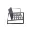 Canapé trois places + table basse rectangulaire, coussin en tissu blanc laiteux