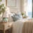 14" Cordless Sage Green Ceramic Bedside Lamp with Scalloped Linen Shade and LED Bulb-1806745881