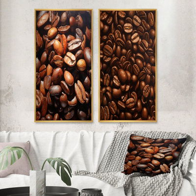 Grains de café torréfiés alimentaires «Grains de café torréfiés alimentaires» 2 pièces