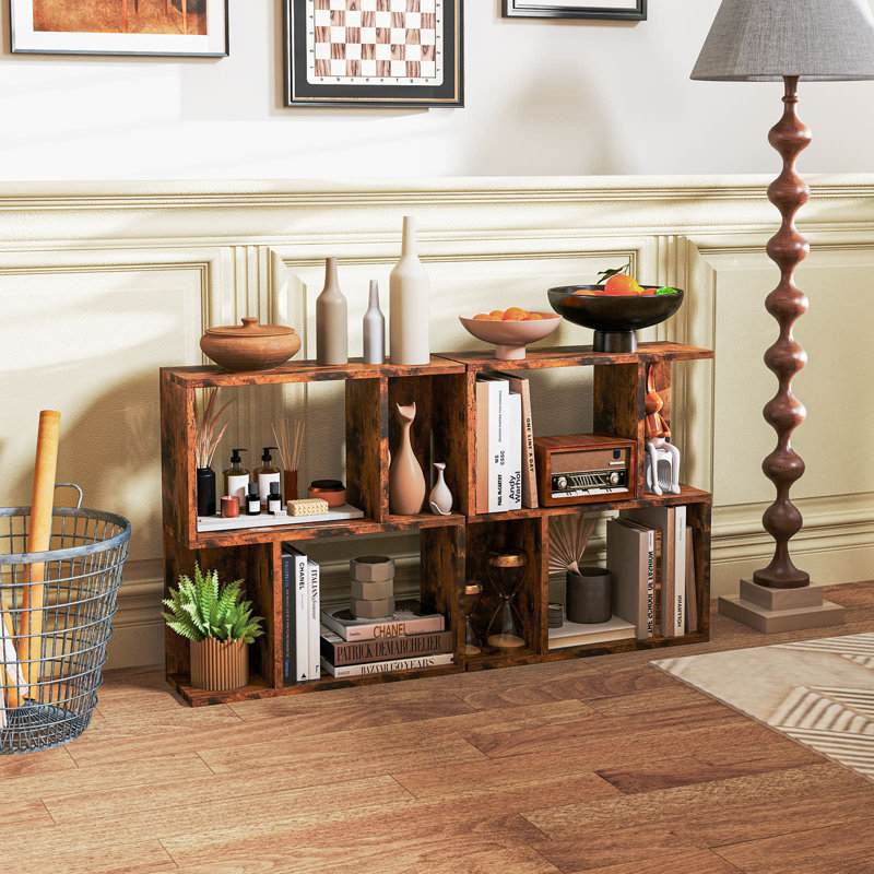 3-Tier Bookshelf Display Shelf For Small Space Freestanding Side Table, Brown