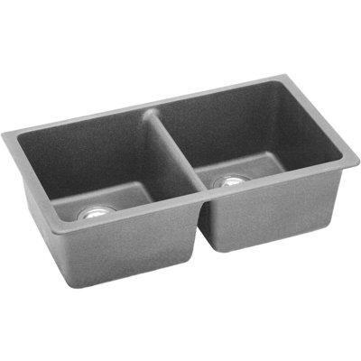 Quartz Classic 18.5" W x 33" L Double Basin Undermount Kitchen Sink