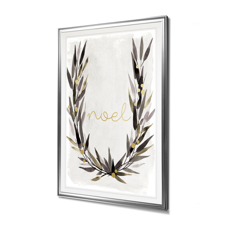 « simple noel », impression, H 45 po x l 30 po x P 1,5 po, Cadre argenté