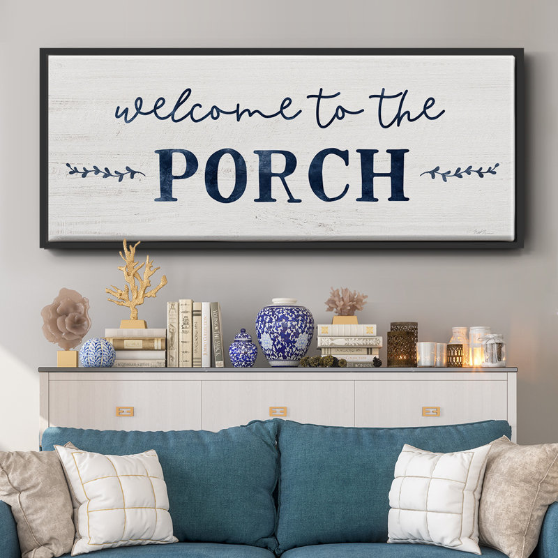 Welcome to the Porch - Toile encadrée, H 20 po x l 50 po