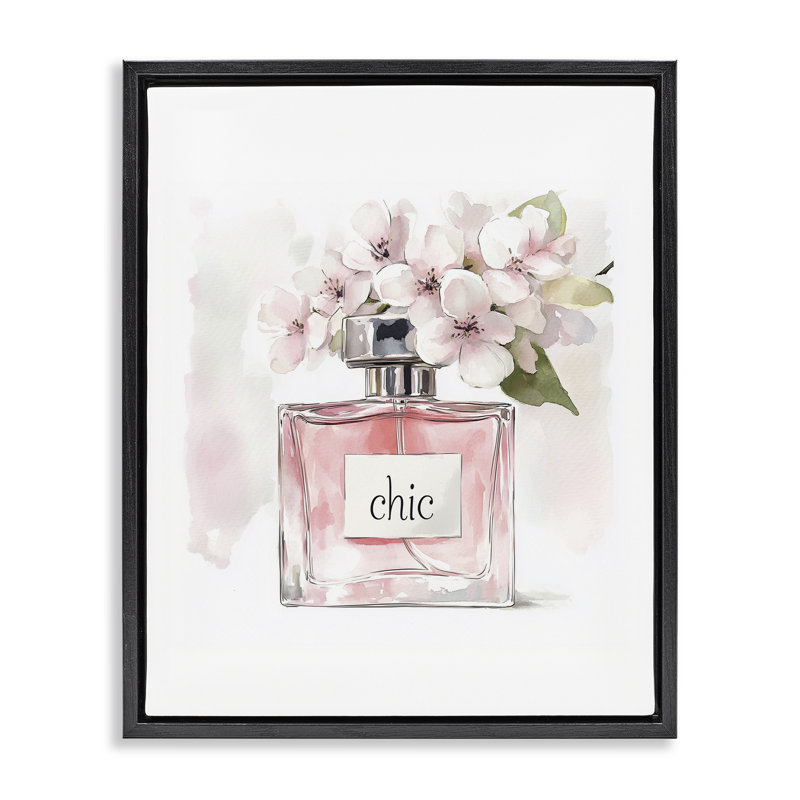 Cadre flottant Cherry Blossom, parfum par Christine Simpson Art, Cadre flottant noir de jais, H 21 po x l 17 po