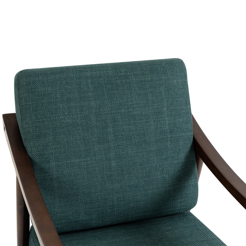Fauteuil d'appoint rembourré avec structure en bois massif, Vert