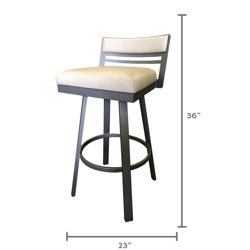 Wilnesha Swivel Upholstered Counter Stool with Metal Frame, Bar Stool (30" Seat Height)