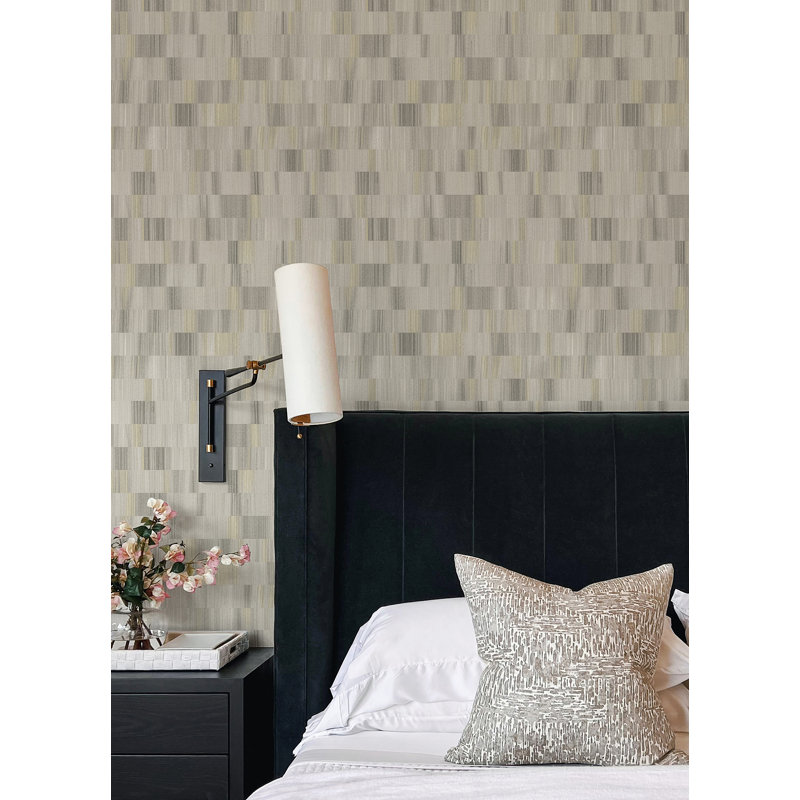 Horizontal Textured Stripe Wallpaper, Gray