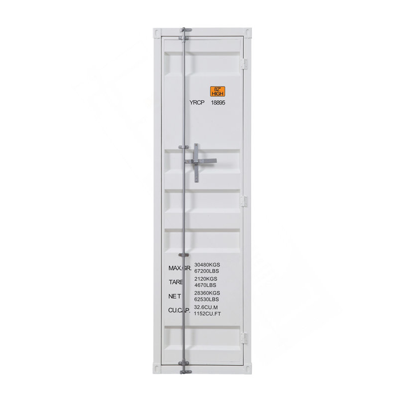 White Wardrobe With Full-Length Container Lock, White
