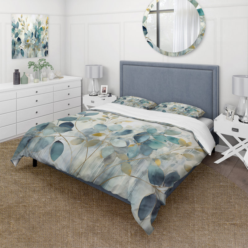 Ensemble de housse de couette Blue Botanical Rhythms II - Abstract Botanicals