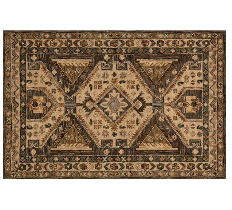 Tapis décoratif en laine tissé à la main oriental Braun
