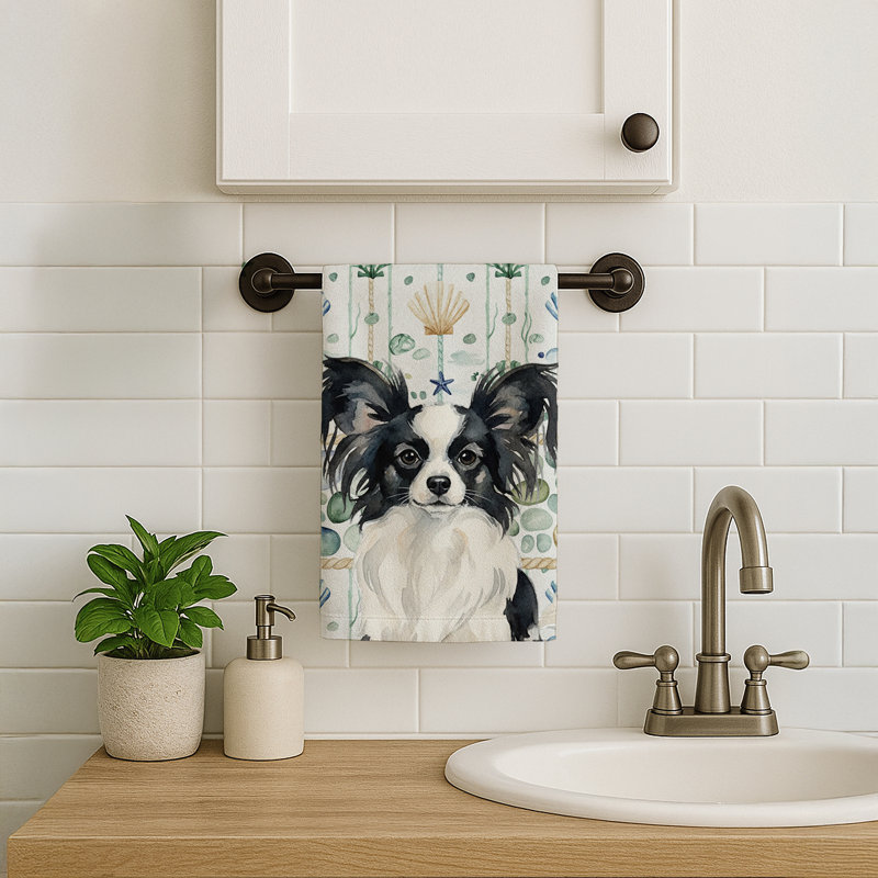 Torchon noir et blanc Papillon, Black and White Papillon
