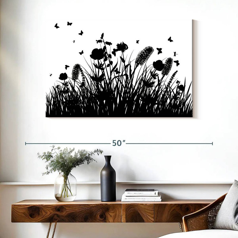 Herbe noire et blanche Harnek, H 26 po x l 39 po