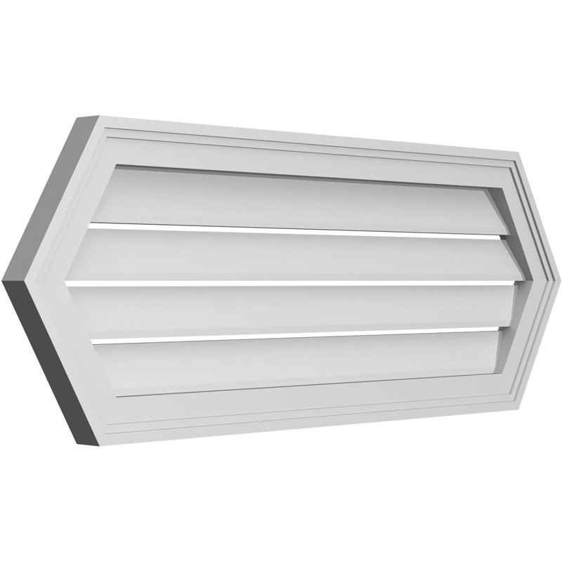 Évent horizontal fonctionnel à pignon en uréthane à surface horizontale Signature, H 14 po x l 38 po x P 1,5 po
