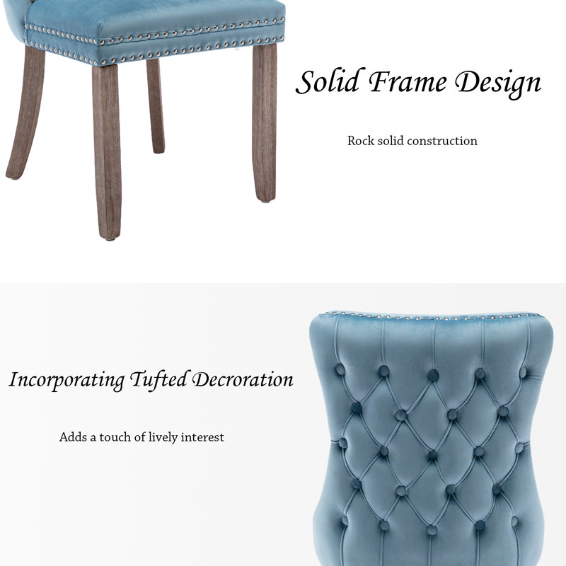 Upholstered Dining Chair, Light Blue