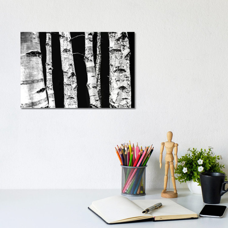Birch Trees II by Mareike Böhmer - Wrapped Canvas Gallery-Wrapped Canvas Giclée, 20.32 cm H x 30.48 cm W