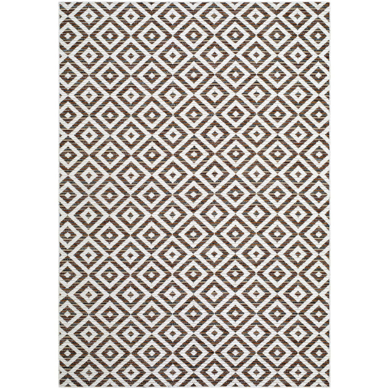 Tascha Machine Woven Rug, Brown/Ivory, Rectangle 10' x 13'