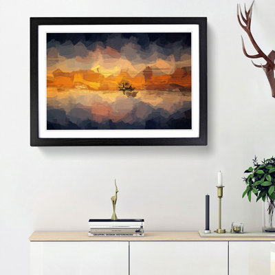 A Boat at Sunset in Abstract - Picture Frame Graphic Art Print