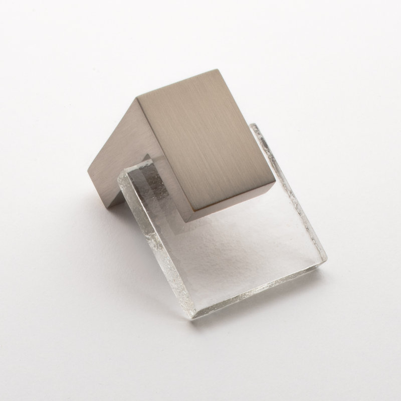 Poignée barre de quincaillerie décorative 1,625 po Affinity, Transparent, Nickel satiné