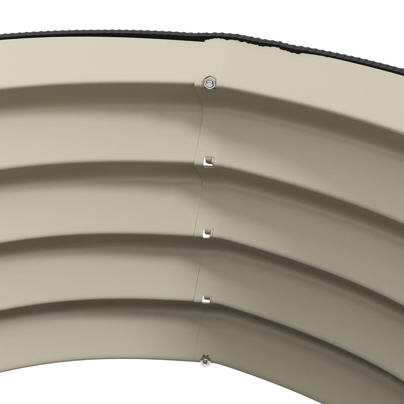 Outdoor Plant Planter with Safety Rim, White