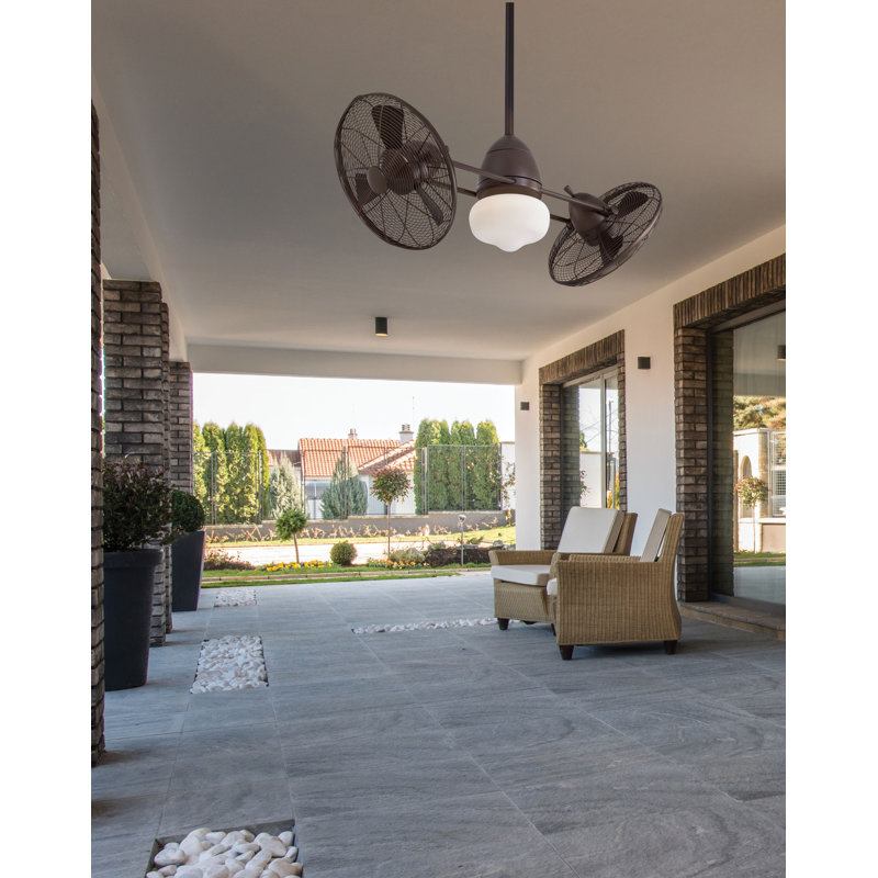 42" Gyro 6 - Blade Outdoor LED Dual Ceiling Fan with Wall Control and Light Kit Included
