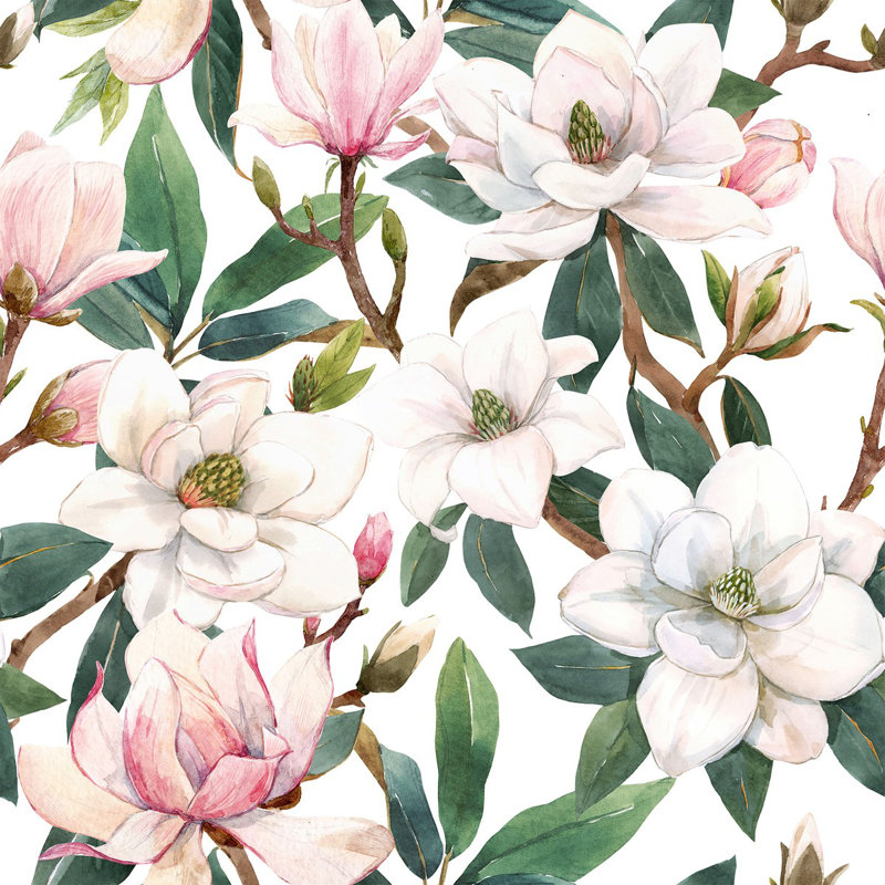 Panneau de papier peint adhésif à fleurs rose clair L 18,75 pi x l 25 po