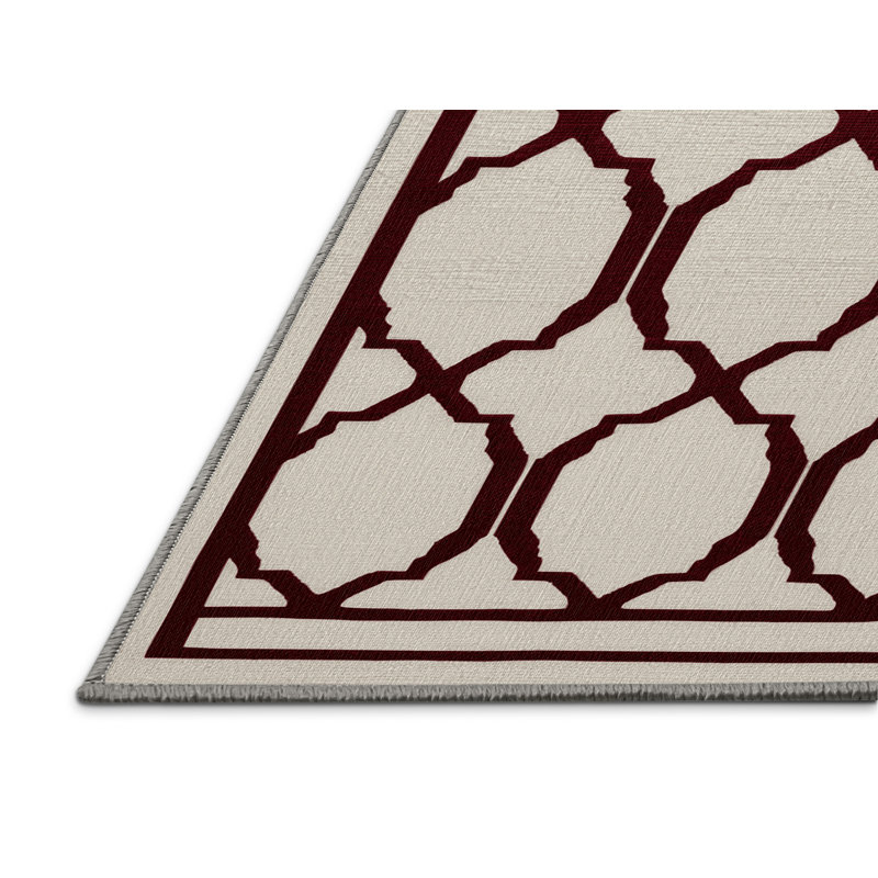 Tapis gris en treillis lavable à la machine, Rectangulaire 2 pi x 3 pi