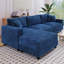 Canapé modulaire en L 114,5 po avec méridienne réversible, rangement caché et deux coussins pour une vie confortable-1599047953