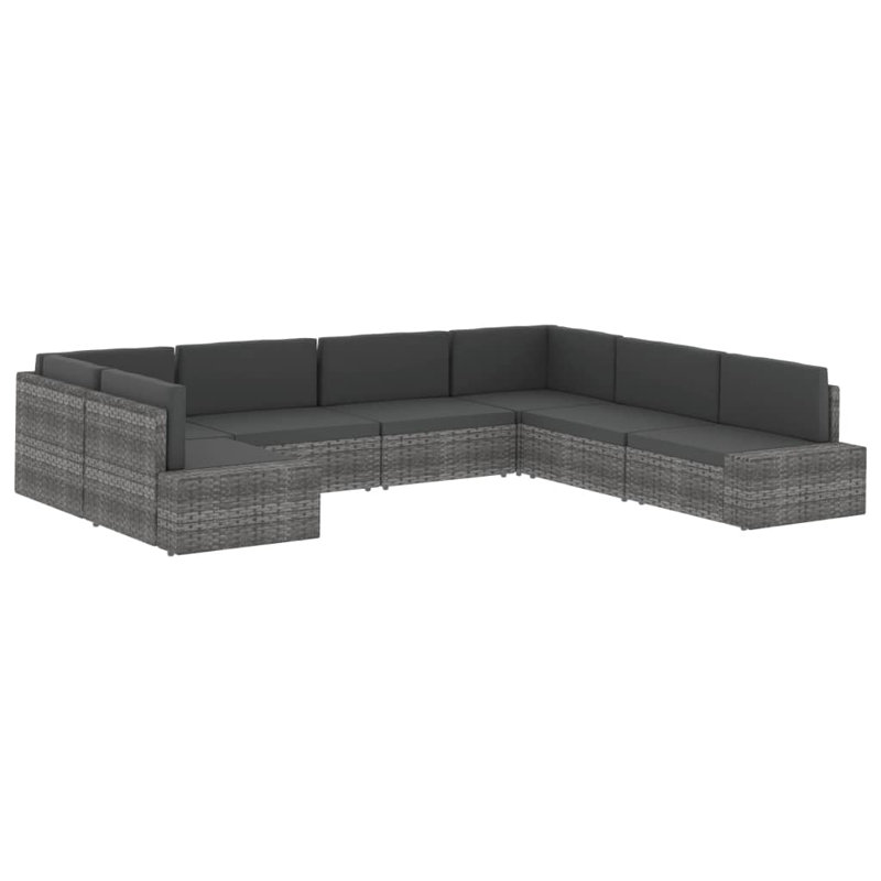  Canapé de jardin gris et anthracite
