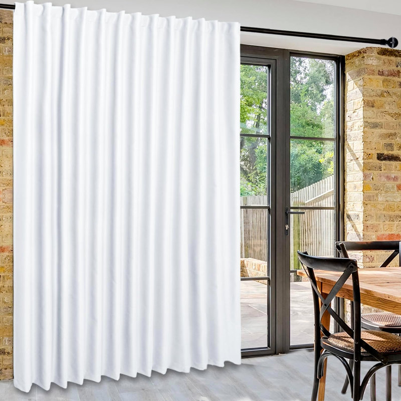 1 Panel Patio Sliding Door Curtains - Extra Wide Curtains for Glass Door, Privacy Room Divider Blackout Thermal Curtain Panel with Back Tab & Rod Pocket for Bedroom Partition