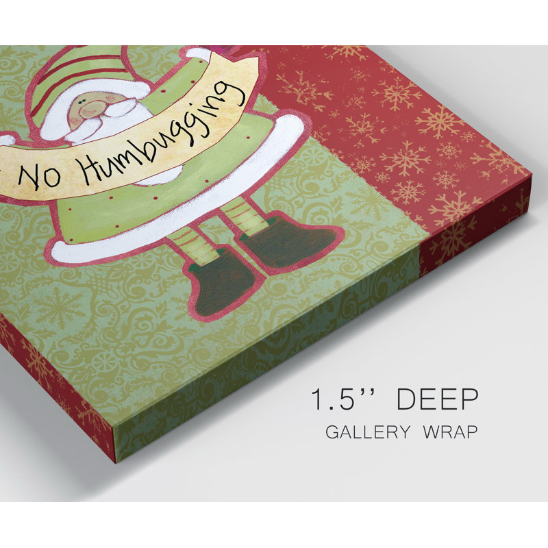 Santa Humbug - reproduction sur toile tendue, H 10 po x l 10 po x P 1,5 po