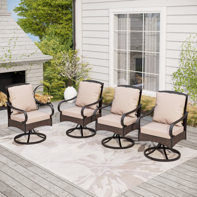 Ensemble de 4 chaises de patio pivotantes