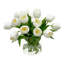 White Tulips Centerpiece In Glass Vase