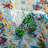 Round Floral Power Loomed Polypropylene Area Rug in Aqua/Blue/Orange-762802849