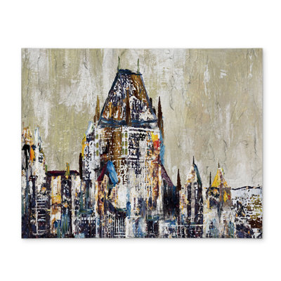 Blue Industrial Building Placemat | Abstract Château Frontenac
