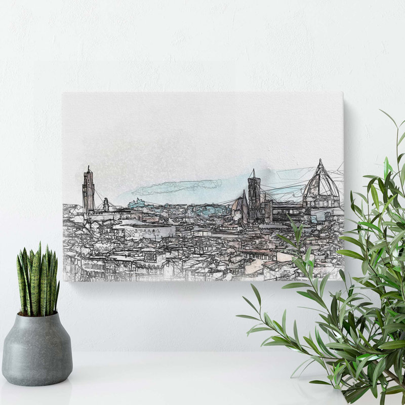 Florence Cathedral & Skyline in Italy in Abstract - Wrapped Canvas Graphic Art Print, 40cm H x 60cm W x 3cm D