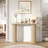 Fluted Console Table, 42.5 Inch Narrow Wood Entryway Table with Storage Shelf, Sofa Table Behind the Couch, for Hallway, Living Room, Foyer, Entrance, Natural Oak-123796950