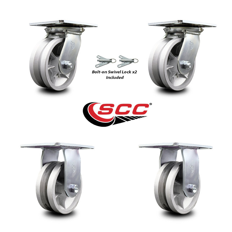 4 Piece Semi Steel Caster Set