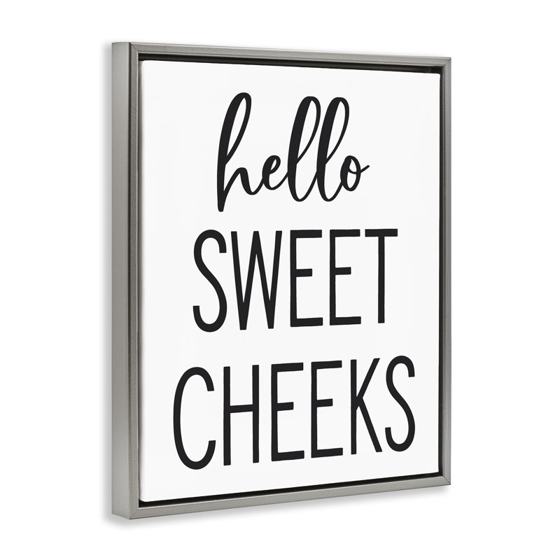 Art mural sur toile flottant Hello Hello Cheek, H 21 po x l 17 po x P 1,7 po, Cadre flottant gris lustré