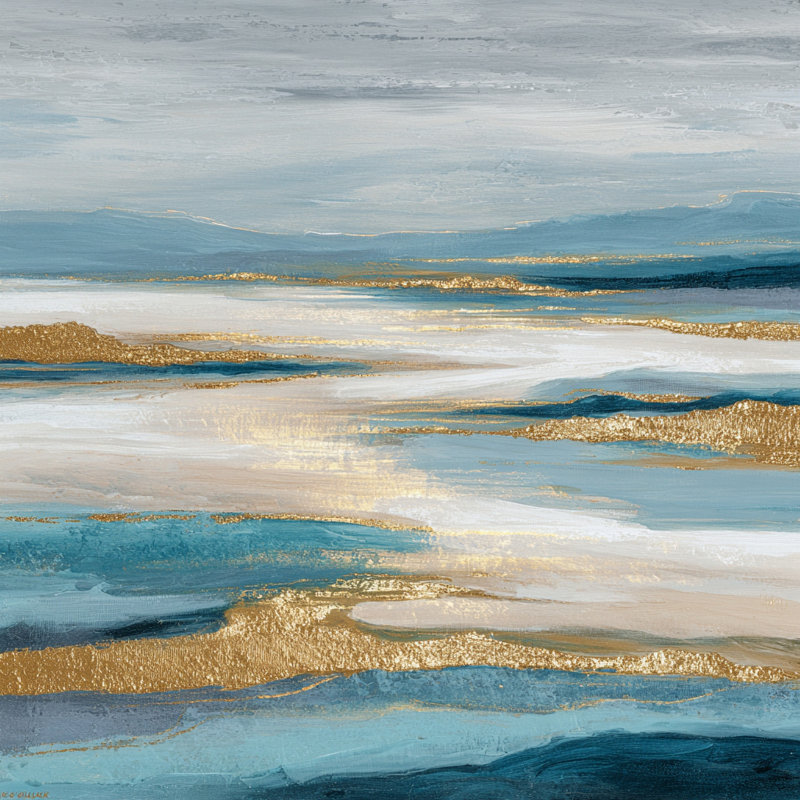 Art mural sur toile Coastal Light Drift, H 40 po x l 40 po x P 1,5 po
