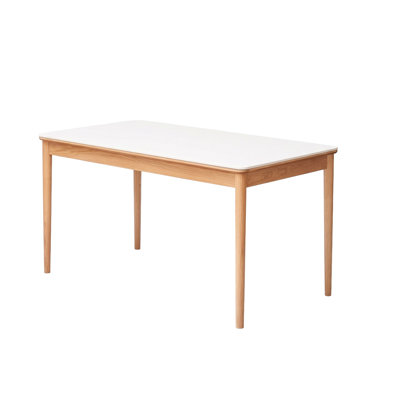 Long Rectangle Dining Table Solid Wood North American Red Oak Mid Century Modern Style