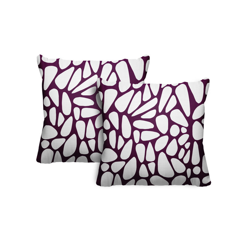 Coussin Stone, L 15 po x H 15 po, Mauve