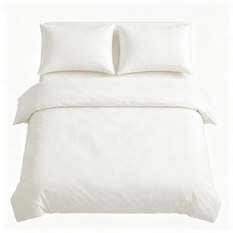 Lia Design Collection Microfiber Solid Colour Duvet Cover Set, Double, White
