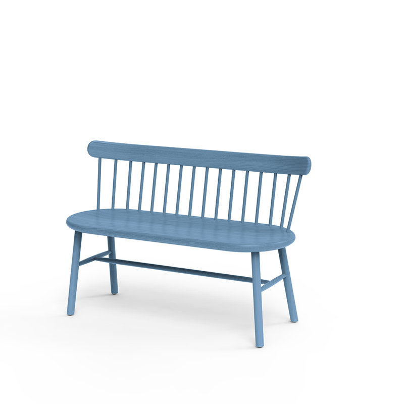Ai Solid Wood Bench, Light Blue